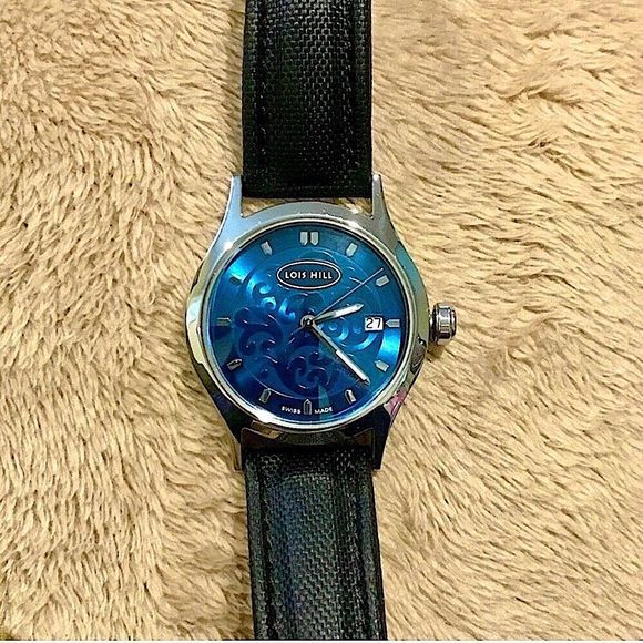 Rare LOIS HILL Watch LH 0006 Blue Face Black Band - Picture 6 of 10